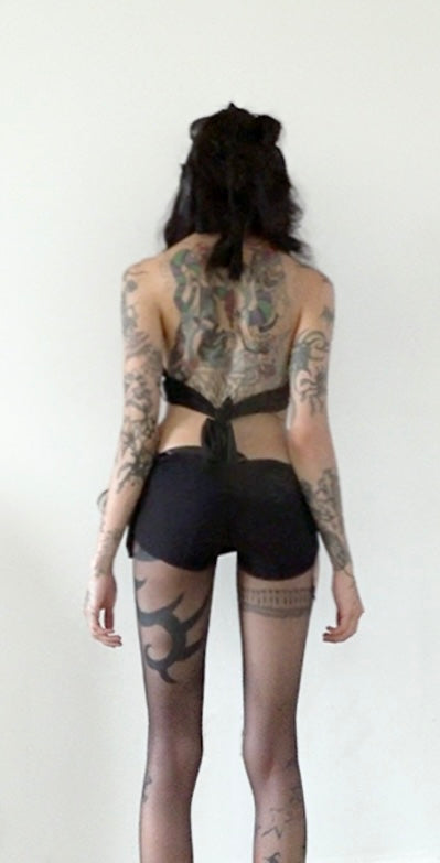 Lace halter neck